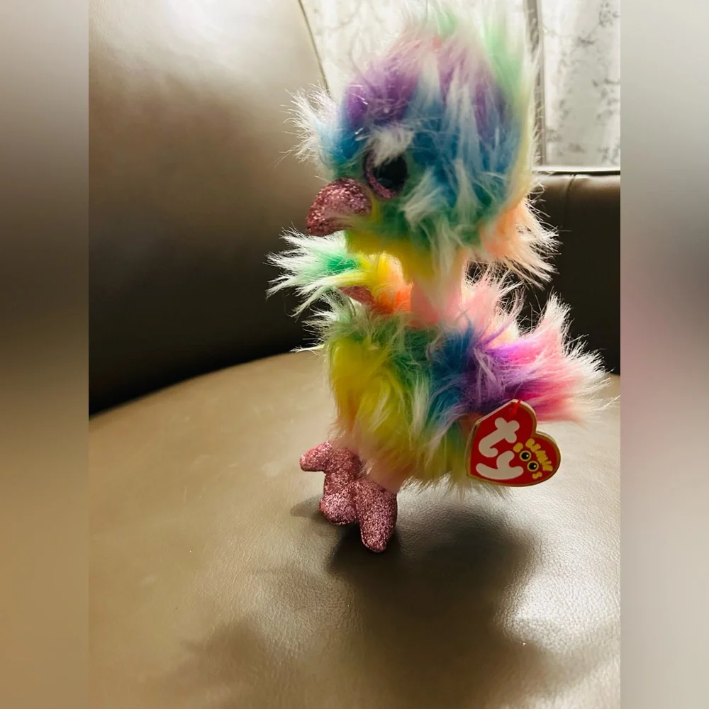 BEANIE BOOS ASHA THE COLORFUL OSTRICH 8 INCH PLUSH